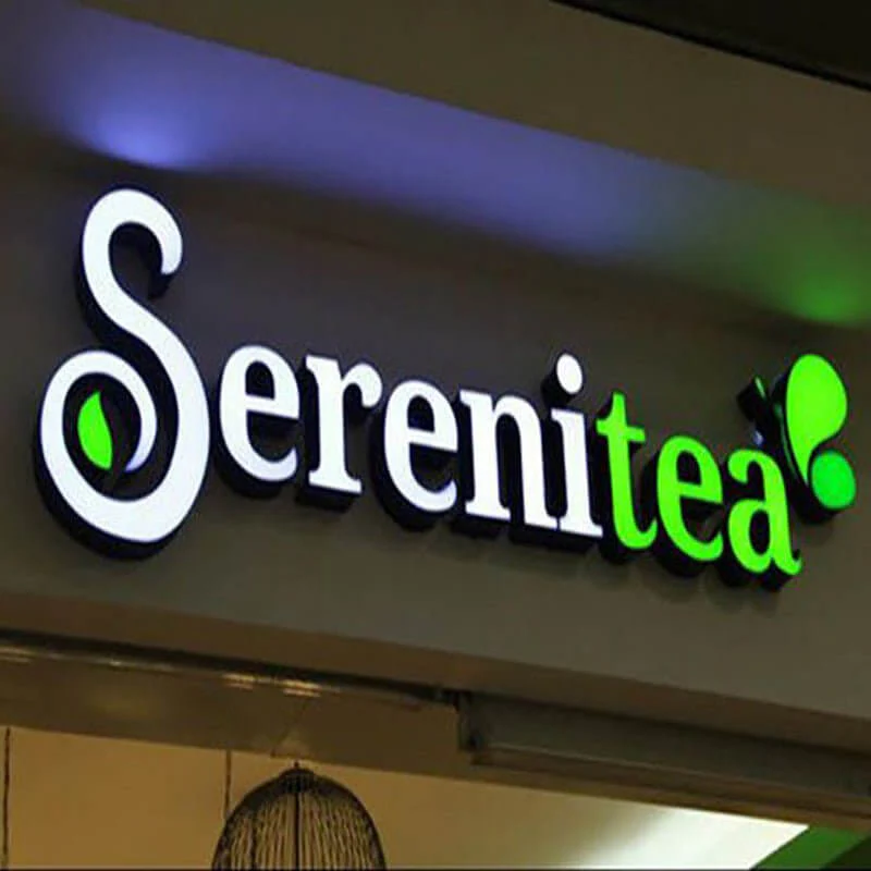 Face-lit 3D sign for Serenitea